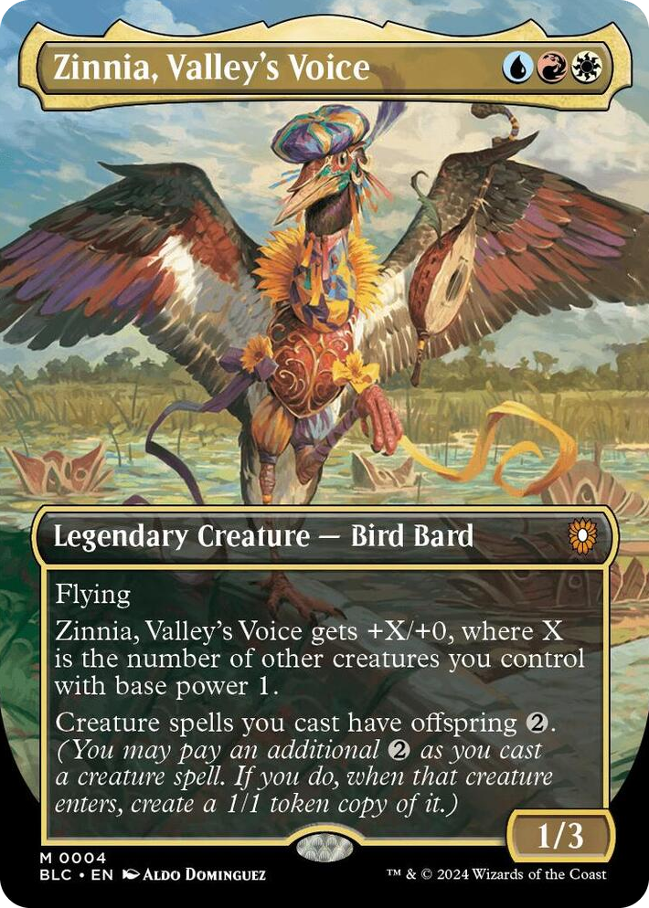 0004 Zinnia, Valley's Voice (Borderless) M Commander: Bloomburrow