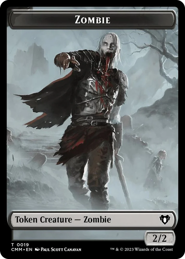 0019 Zombie (0019) // Emblem - Ob Nixilis of the Black Oath Double-Sided Token T Commander Masters