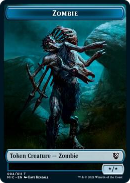 0004 Zombie (004) // Zombie (005) Double-Sided Token T Commander: Innistrad: Midnight Hunt