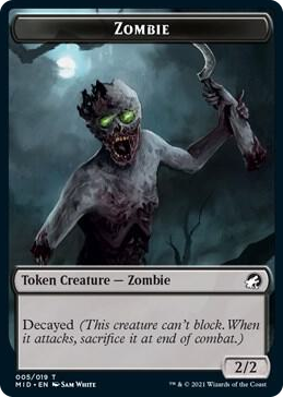 0005 Zombie (005) // Insect Double-Sided Token T Innistrad: Midnight Hunt