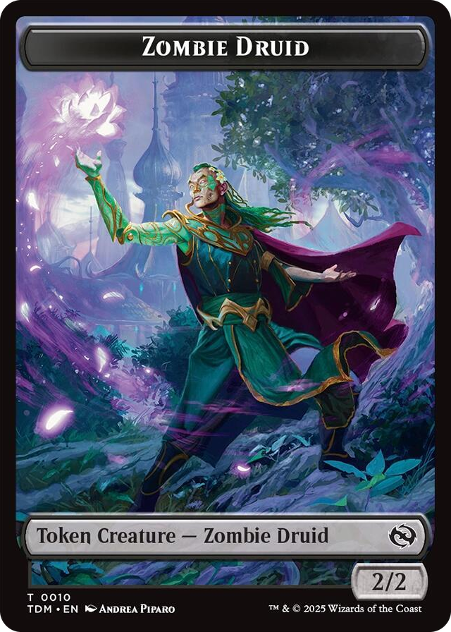 0010 Zombie Druid // Treasure Double-Sided Token T Dragonstorm