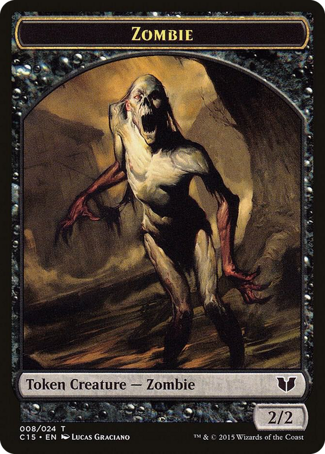 0008 Zombie // Elephant Double-Sided Token T Commander 2015