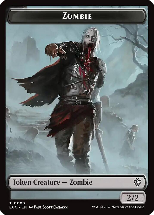 0003 Zombie // Elf Warrior Double-Sided Token T Commander: Lorwyn Eclipsed