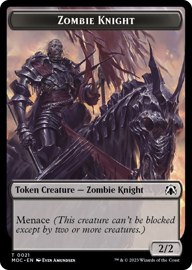 Zombie Knight // Human Double-sided Token #21 T - Commander: March of the Machine Pokemon card