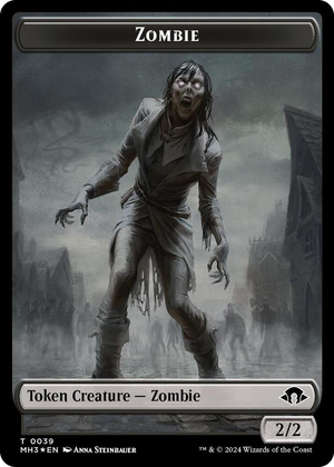 0039 Zombie (Ripple Foil) // Insect (0027) Double-Sided Token T Modern Horizons 3