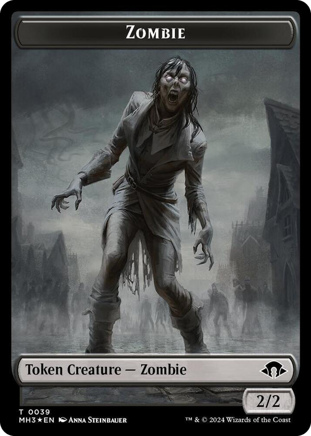 0039 Zombie (Ripple Foil) // Insect (0027) Double-Sided Token T Modern Horizons 3