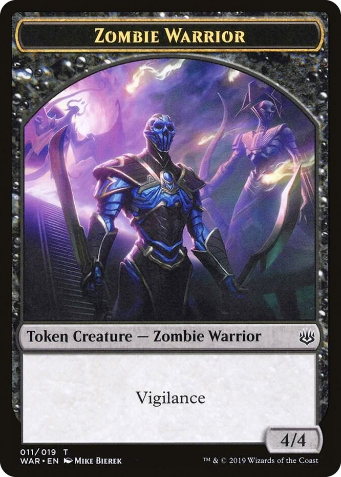 0011 Zombie Warrior Token T War of the Spark