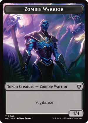0009 Zombie Warrior // Zombie (0003) Double-Sided Token T Commander: Aetherdrift