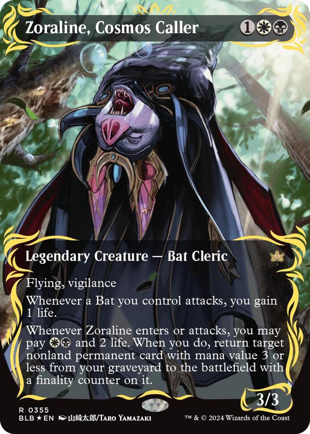 0355 Zoraline, Cosmos Caller (Borderless) (Raised Foil) R Bloomburrow