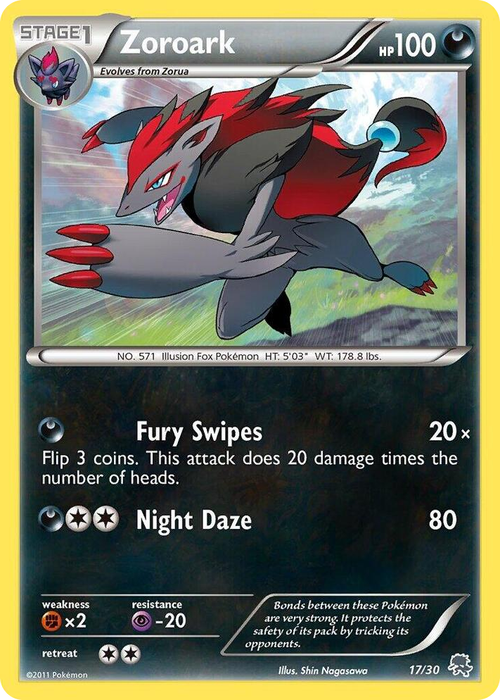 0017 Zoroark (#17 Non-Holo) Common BW Trainer Kit: Excadrill & Zoroark