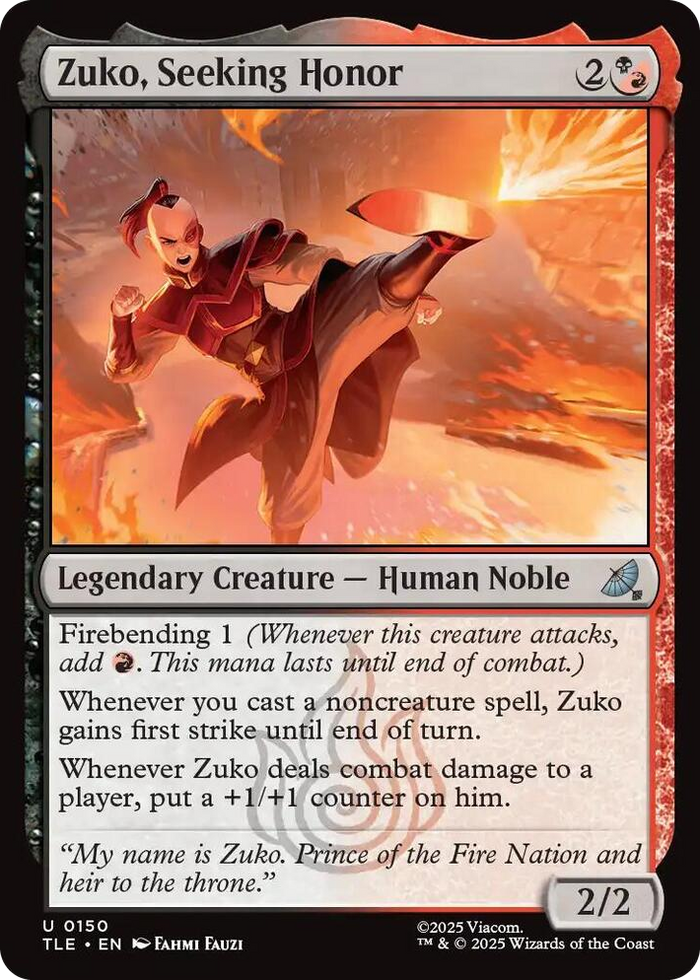 Zuko, Seeking Honor #150 U - The Last Airbender: Eternal-Legal Pokemon card