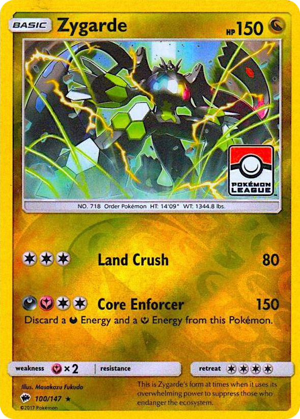 0100 Zygarde - 100/147 (Pokemon League) Promo League & Championship Cards