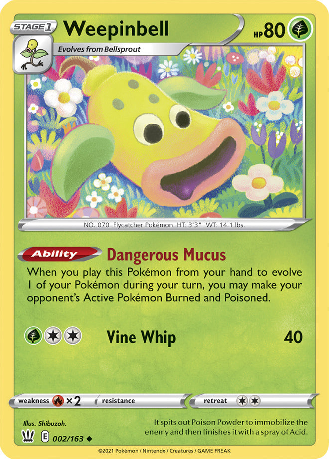 Weepinbell #2/163 Uncommon - Battle Styles Pokemon card