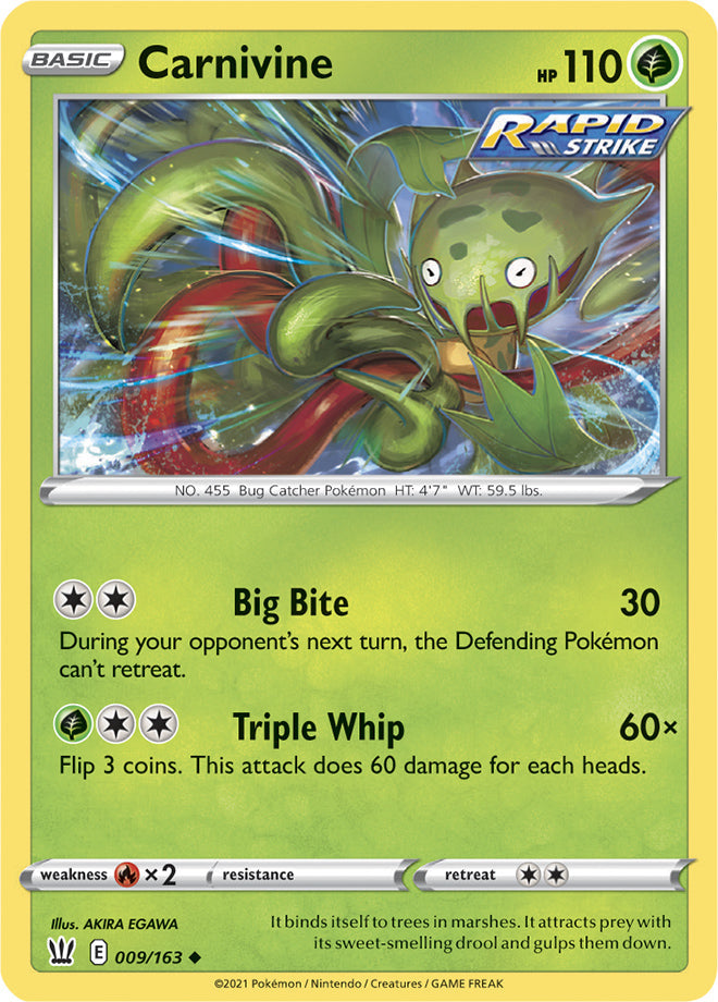 Carnivine #9/163 Uncommon - Battle Styles Pokemon card