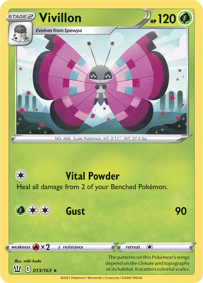 Vivillon #13/163 Rare - Battle Styles Pokemon card