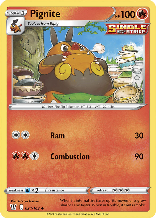 Pignite #24/163 Uncommon - Battle Styles Pokemon card
