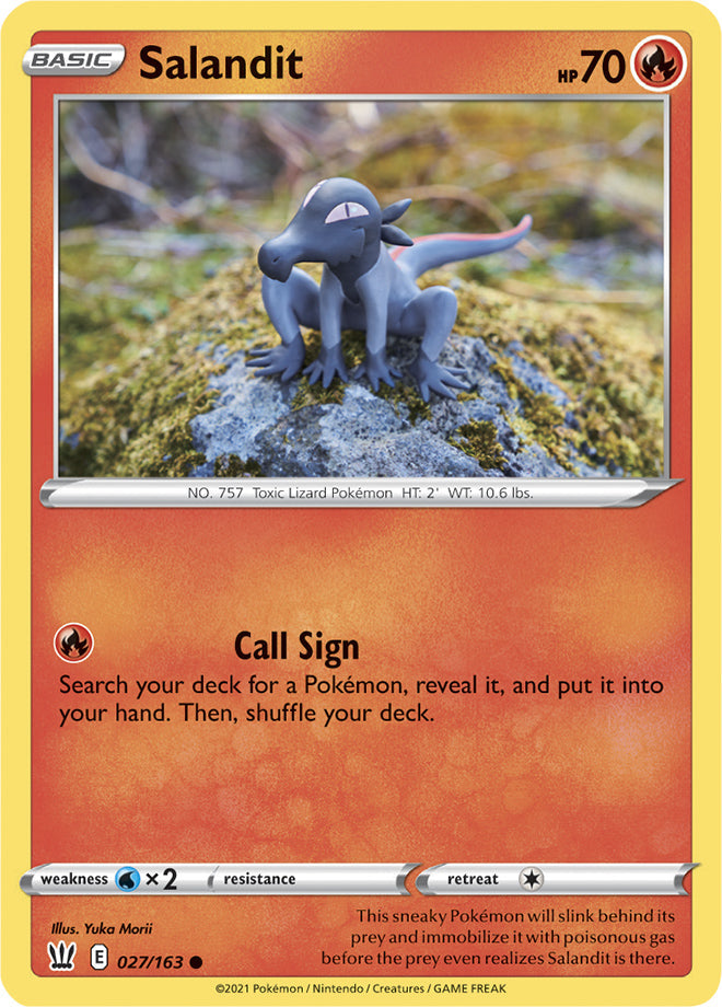 Salandit #27/163 Common - Battle Styles Pokemon card