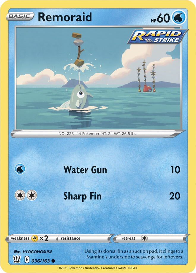 Remoraid #36/163 Common - Battle Styles Pokemon card