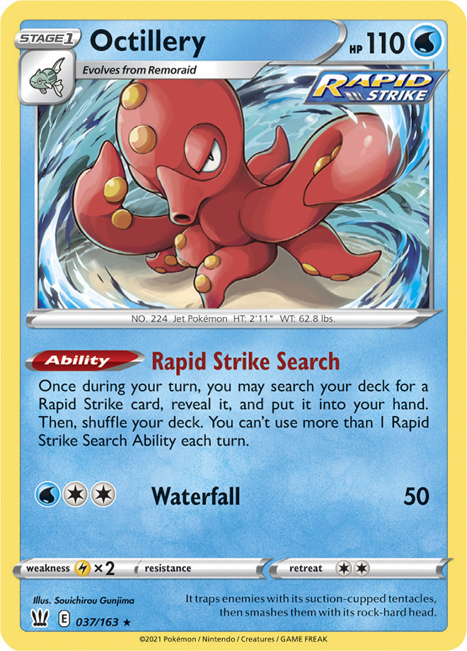 Octillery #37/163 Holo Rare - Battle Styles Pokemon card