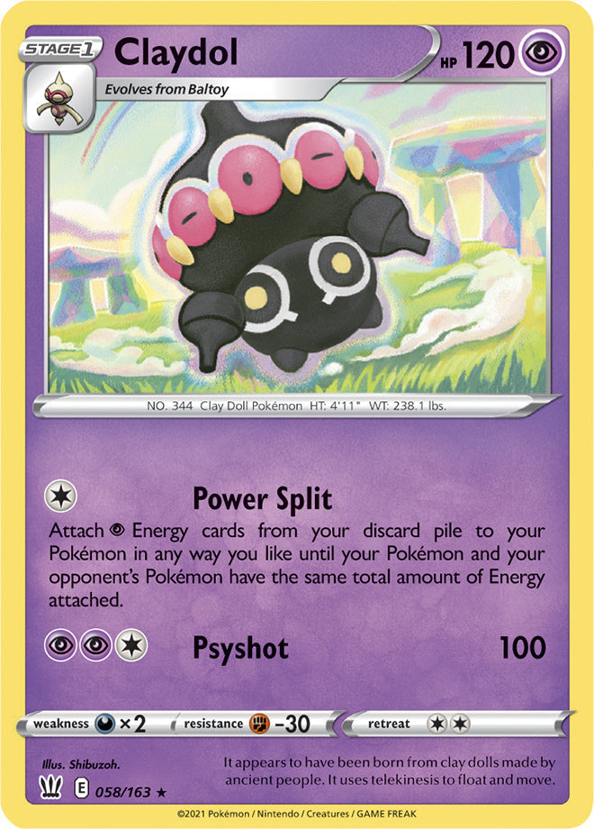 Claydol #58/163 Rare - Battle Styles Pokemon card