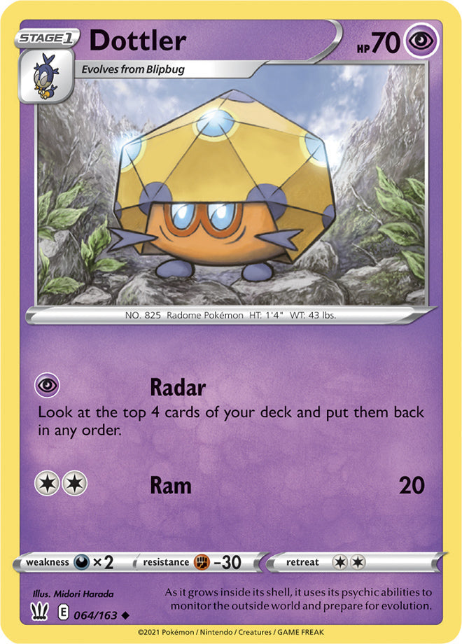 Dottler #64/163 Uncommon - Battle Styles Pokemon card