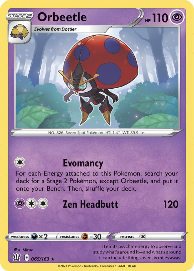 Orbeetle #65/163 Holo Rare - Battle Styles Pokemon card