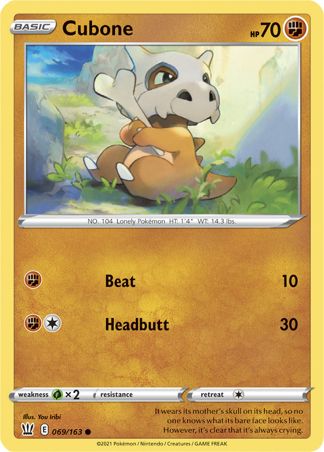 Cubone #69/163 Common - Battle Styles Pokemon card
