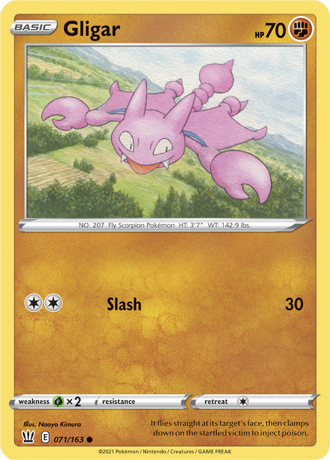 Gligar #71/163 Common - Battle Styles Pokemon card
