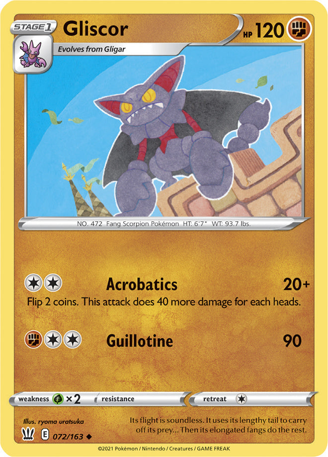 Gliscor #72/163 Uncommon - Battle Styles Pokemon card