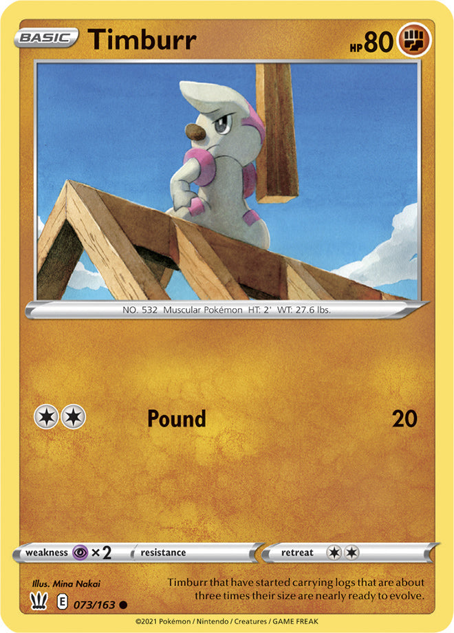 Timburr #73/163 Common - Battle Styles Pokemon card