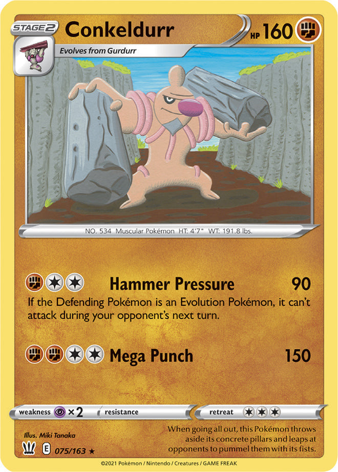 Conkeldurr #75/163 Rare - Battle Styles Pokemon card