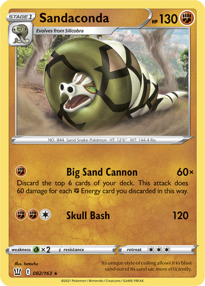Sandaconda #82/163 Holo Rare - Battle Styles Pokemon card