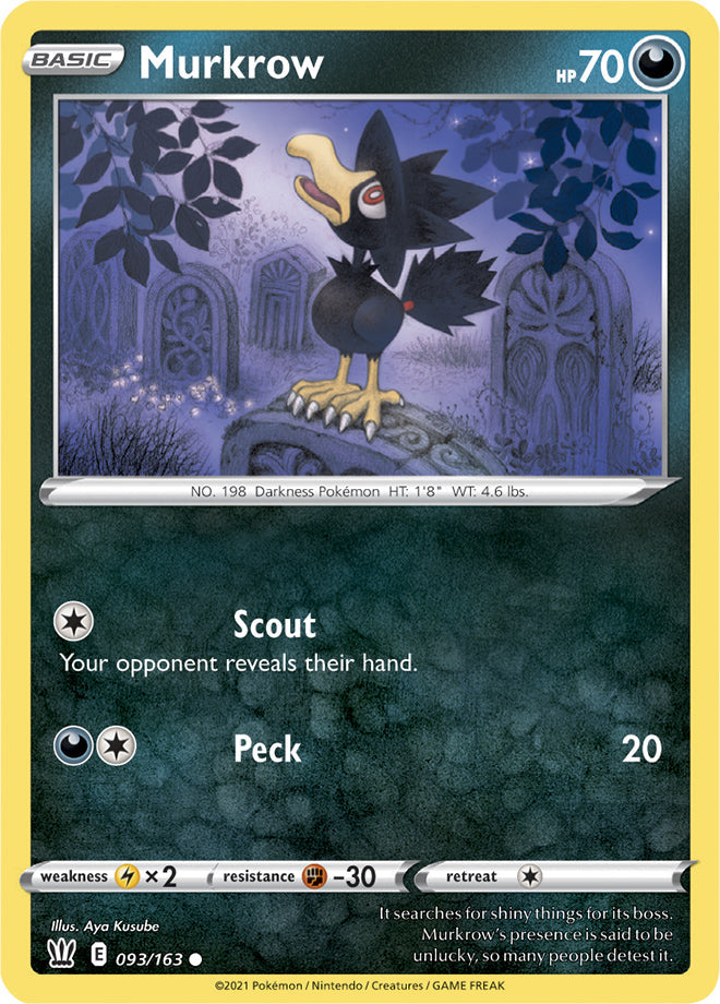 Murkrow #93/163 Common - Battle Styles Pokemon card
