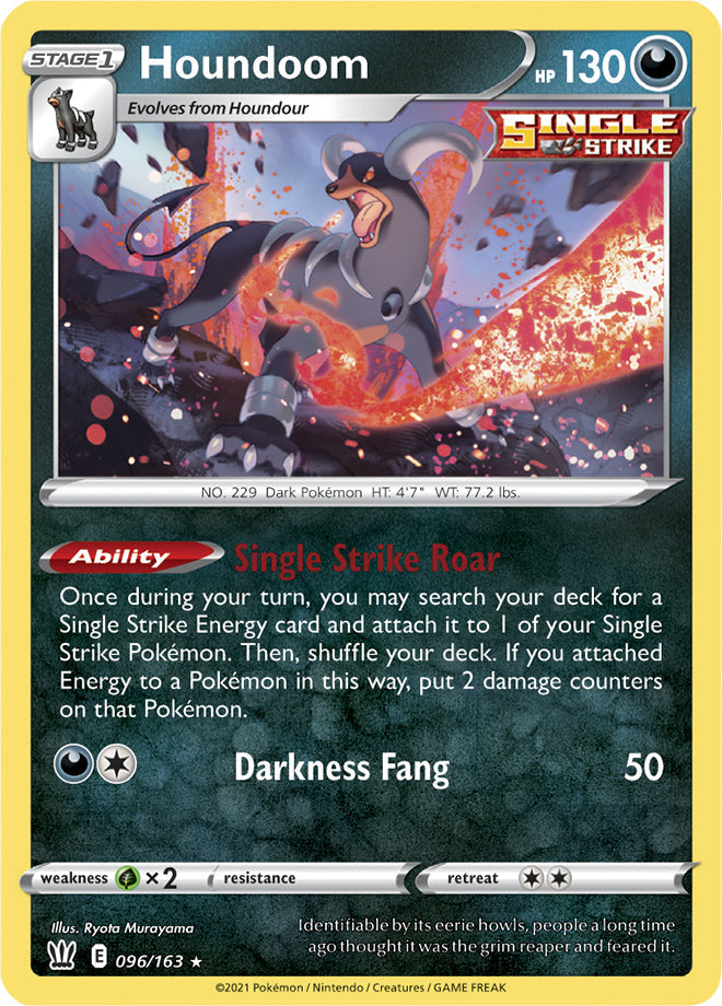 Houndoom #96/163 Holo Rare - Battle Styles Pokemon card