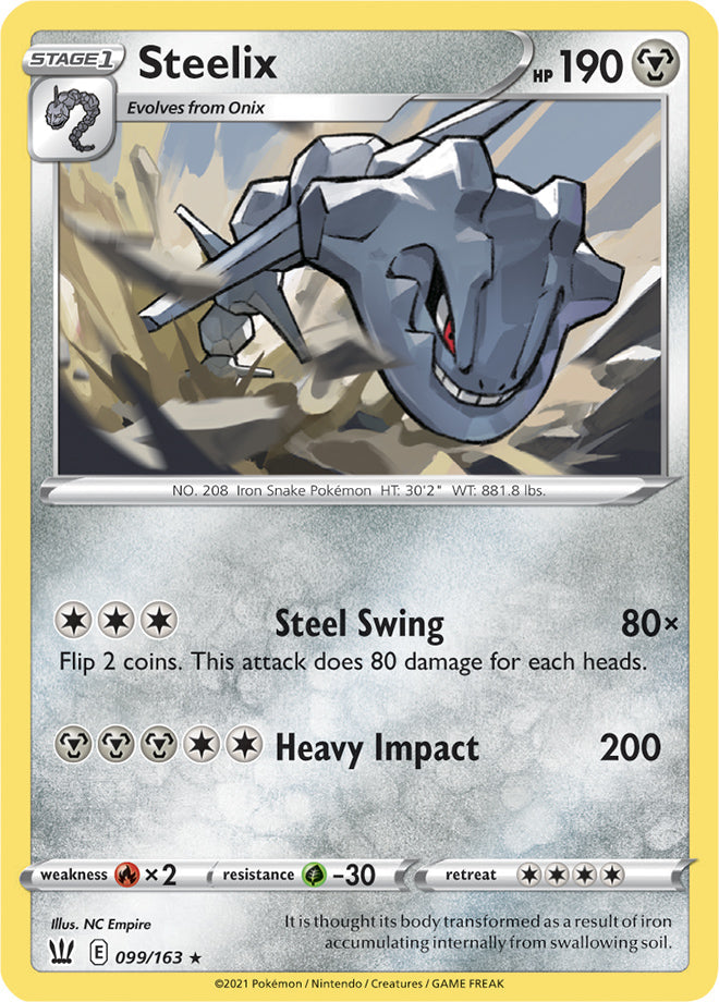 Steelix #99/163 Holo Rare - Battle Styles Pokemon card