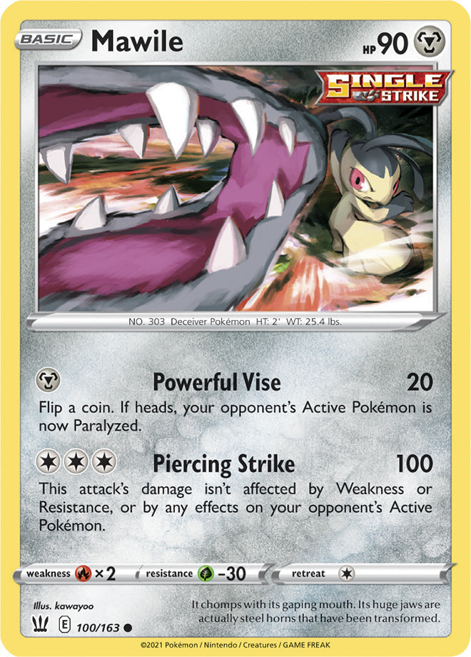 Mawile #100/163 Common - Battle Styles Pokemon card