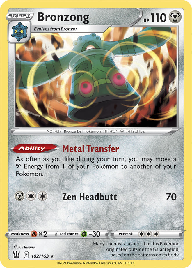 Bronzong #102/163 Holo Rare - Battle Styles Pokemon card