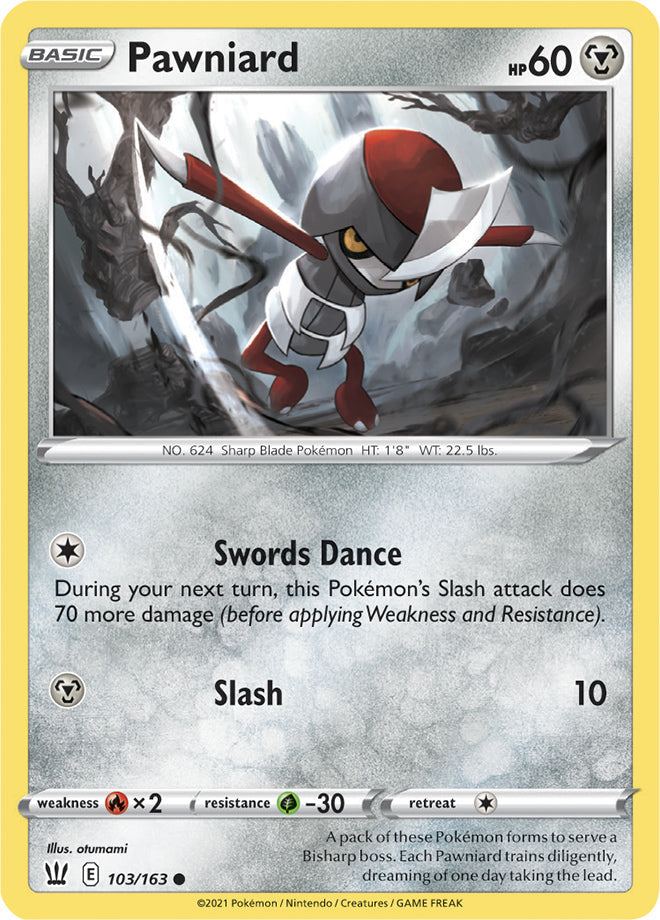 Pawniard #103/163 Common - Battle Styles Pokemon card