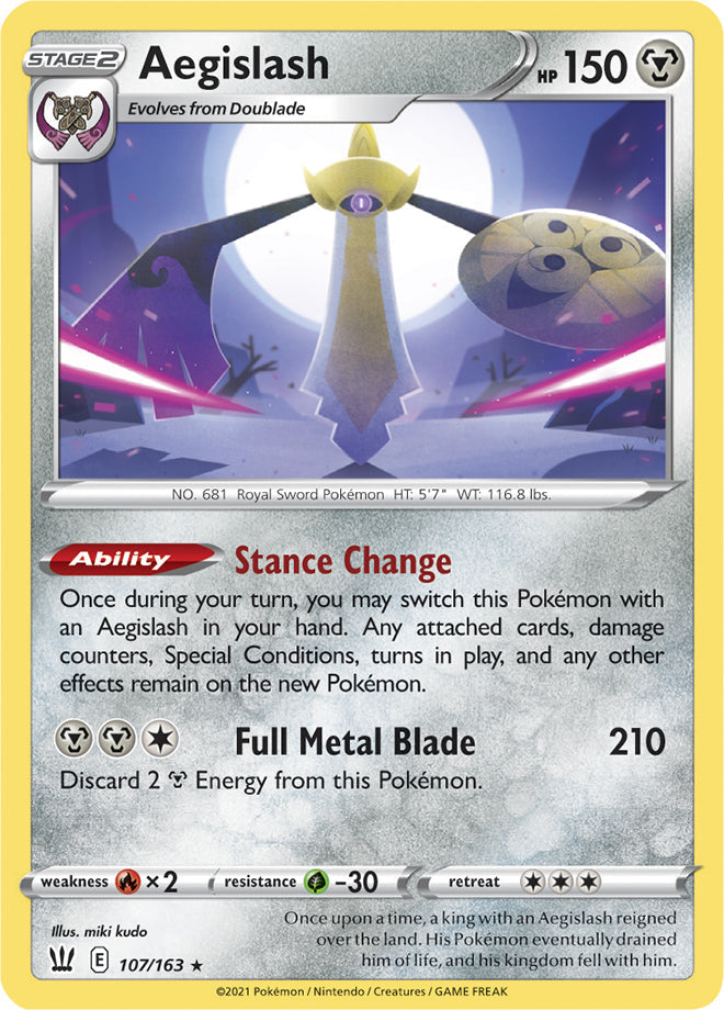 Aegislash #107/163 Holo Rare - Battle Styles Pokemon card