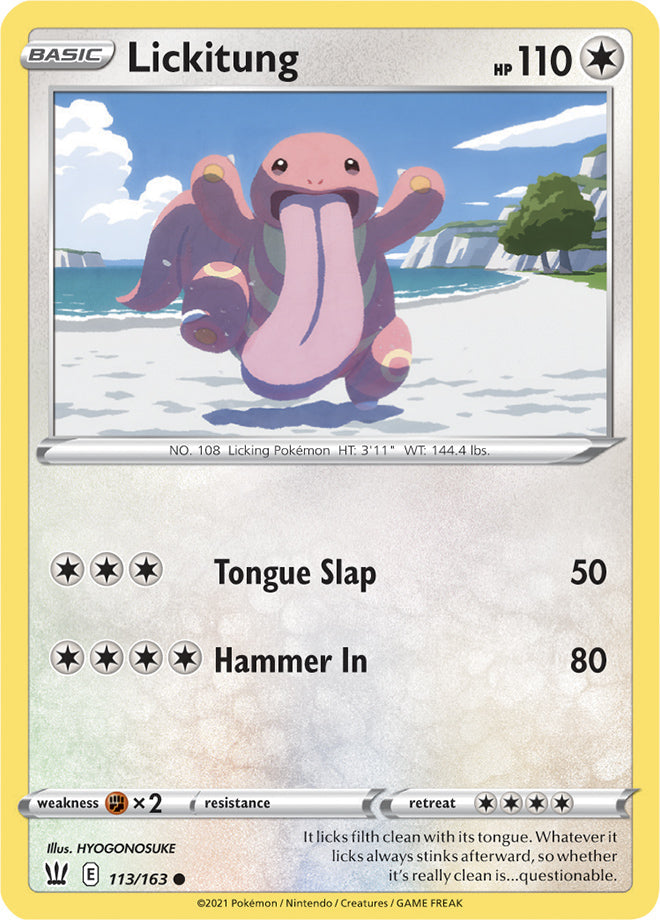 Lickitung #113/163 Common - Battle Styles Pokemon card