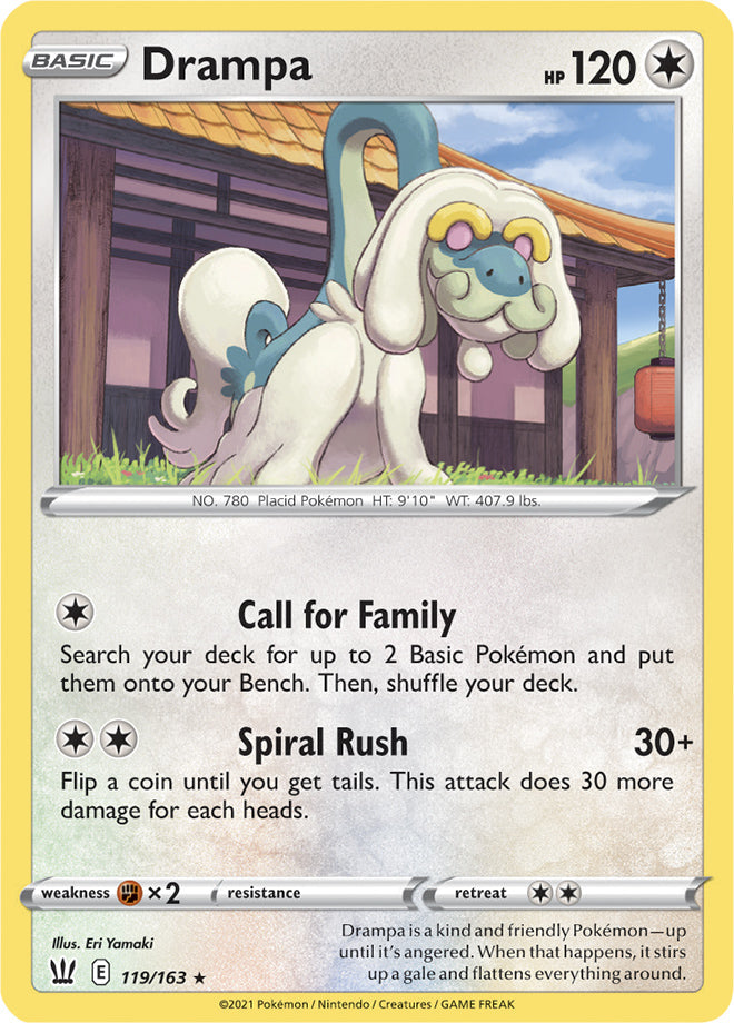 Drampa #119/163 Rare - Battle Styles Pokemon card