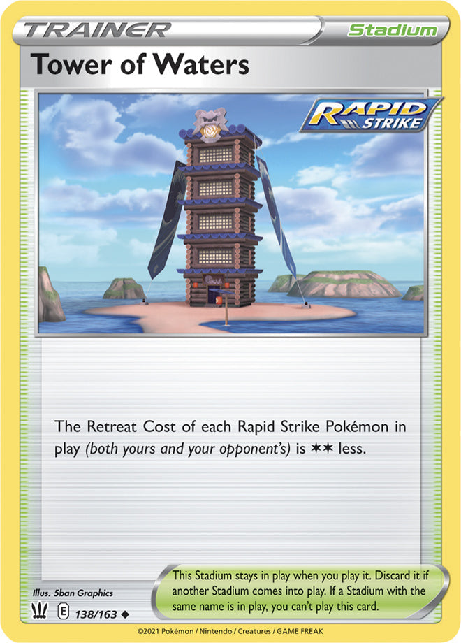 Tower of Waters #138/163 Uncommon - Battle Styles Pokemon card