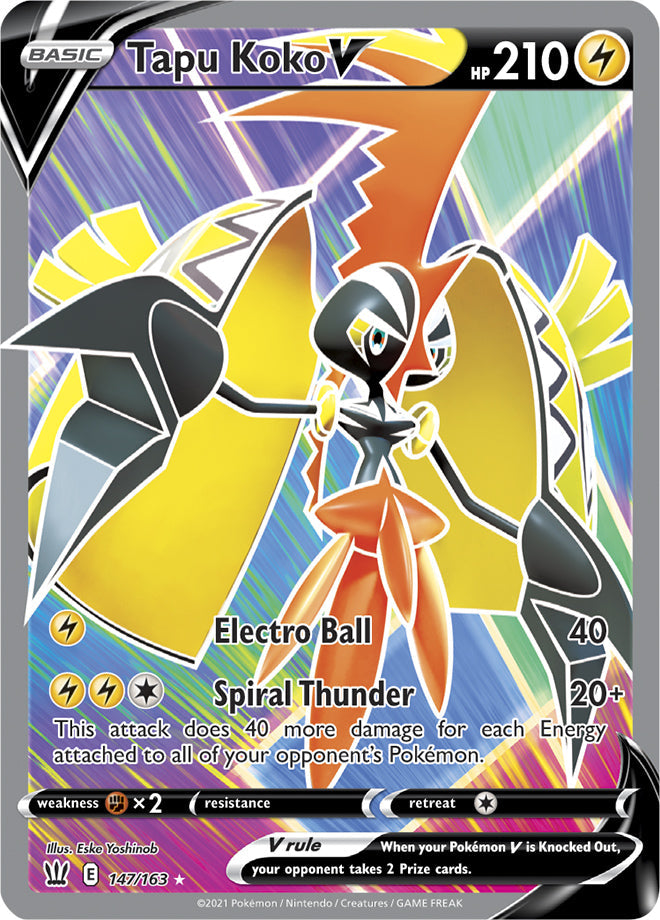 Tapu Koko #147/163 Ultra Rare - Battle Styles Pokemon card