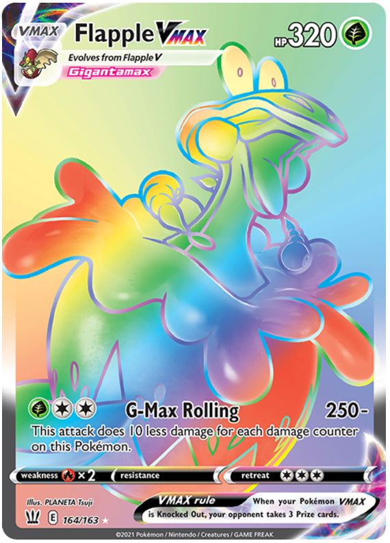 Flapple #164/163 Secret Rare - Battle Styles Pokemon card