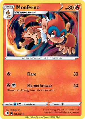 0025 Monferno Uncommon Brilliant Stars