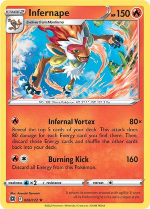 0026 Infernape Holo Rare Brilliant Stars