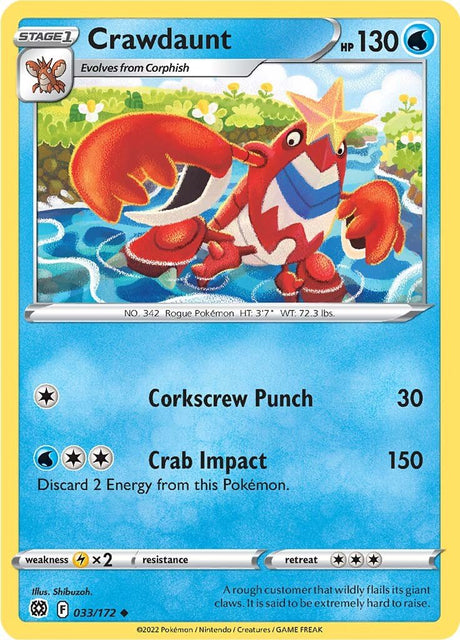 Pokemon Brilliant Stars Crawdaunt #33