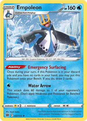 0037 Empoleon Holo Rare Brilliant Stars
