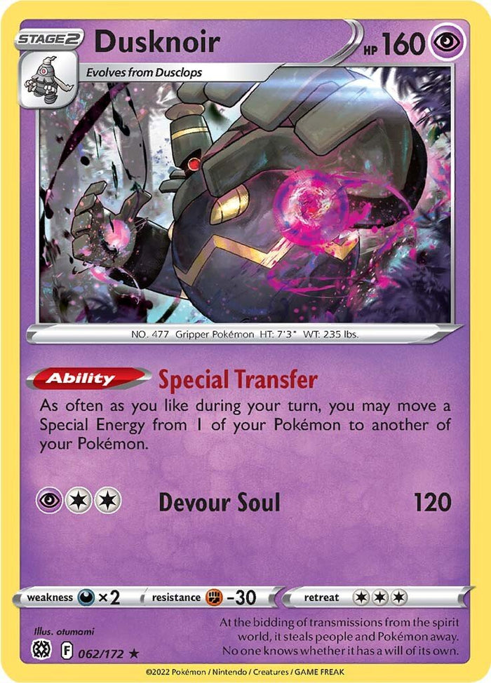 0062 Dusknoir Holo Rare Brilliant Stars