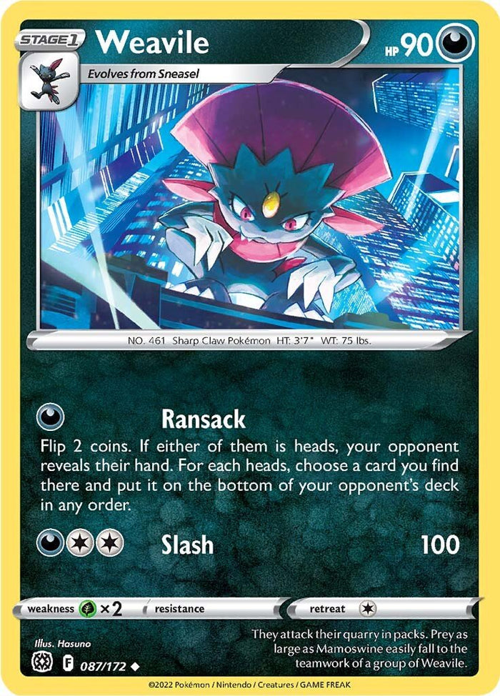 0087 Weavile Uncommon Brilliant Stars
